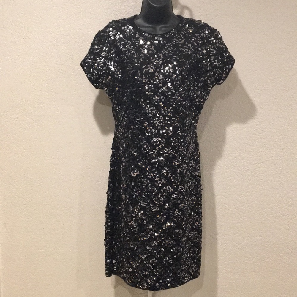 Vintage Cathy Hardwick Sequins Embellished Dress M